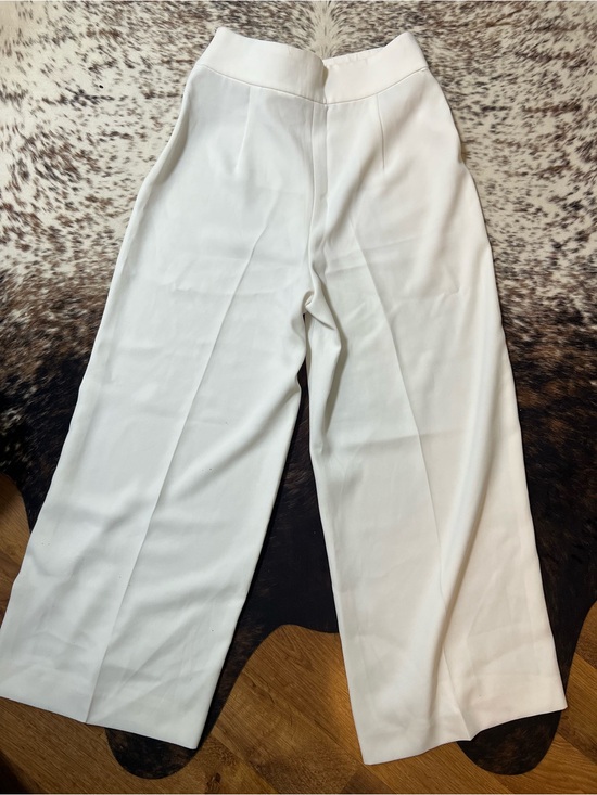 Zara Pants - Zara White Tailored Wide-Leg Trousers